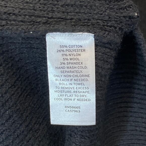 TREASURE & BOND Women's Solid Black Half-Zip Mock Neck Long Sleeve Sweater Dress - Picture 10 of 10